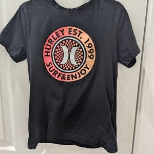Hurley Kids Black Tee with Red Graphic